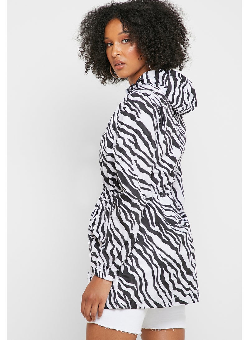 Zebra Print Shower Proof Jacket Multicolour