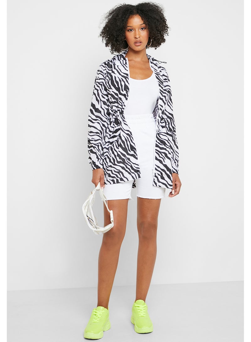Zebra Print Shower Proof Jacket Multicolour