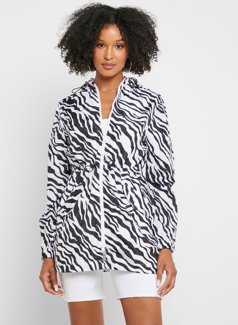 Zebra Print Shower Proof Jacket Multicolour