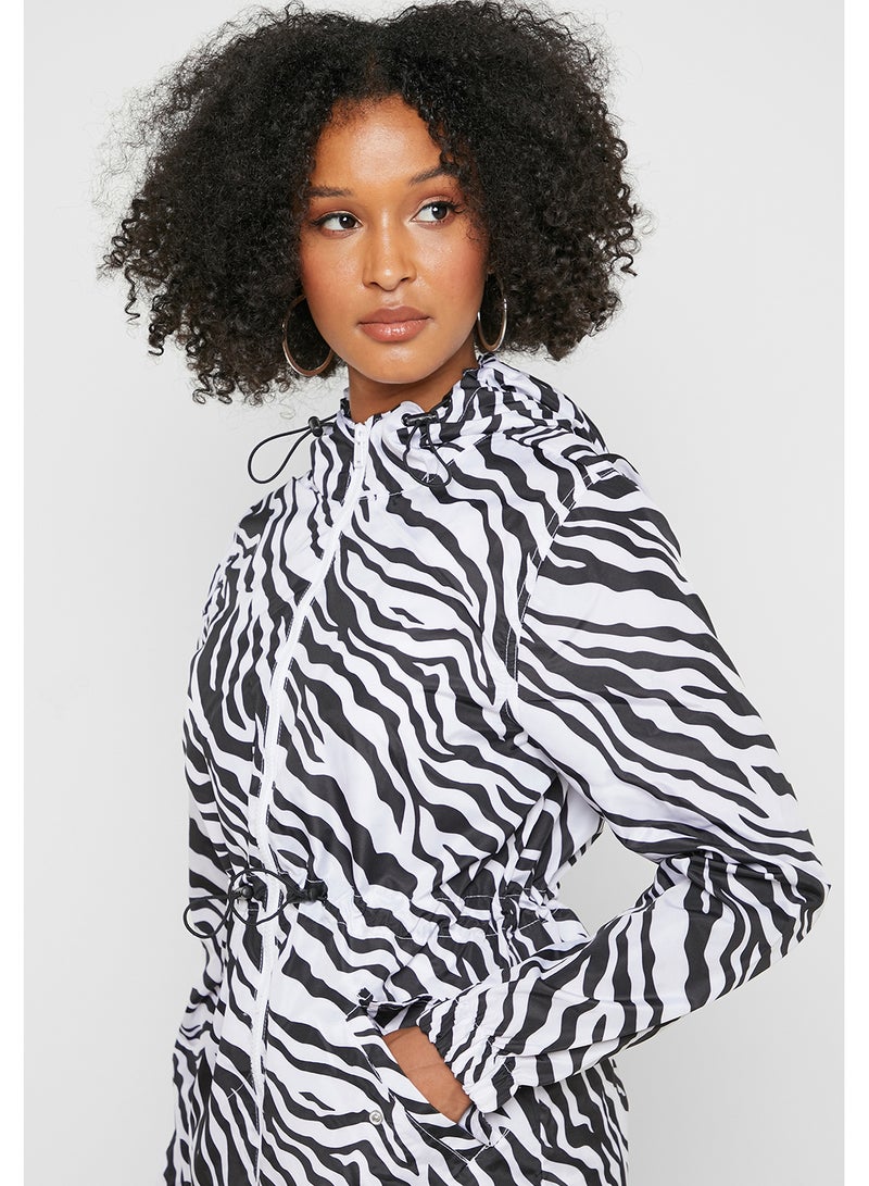 Zebra Print Shower Proof Jacket Multicolour