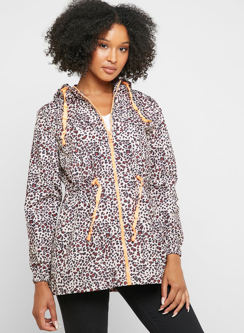 Leopard Print Shower Proof Jacket Multicolour