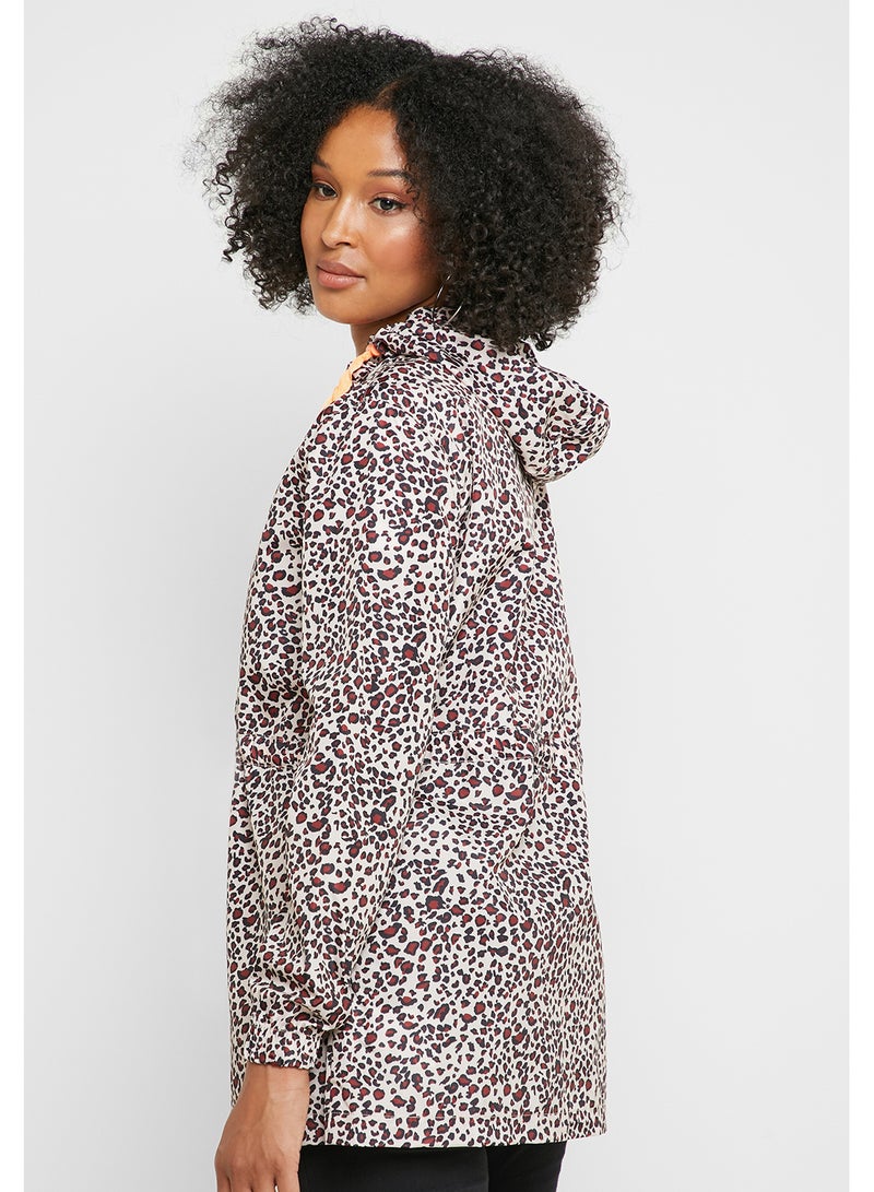 Leopard Print Shower Proof Jacket Multicolour