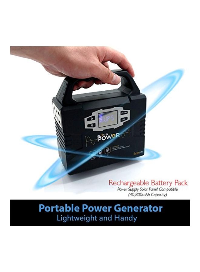 SereneLife - Portable Plug In Power Generator Black/Grey - Image 1