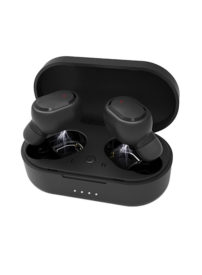 Wireless On-Ear Headphones With Mic And Charging Case Black