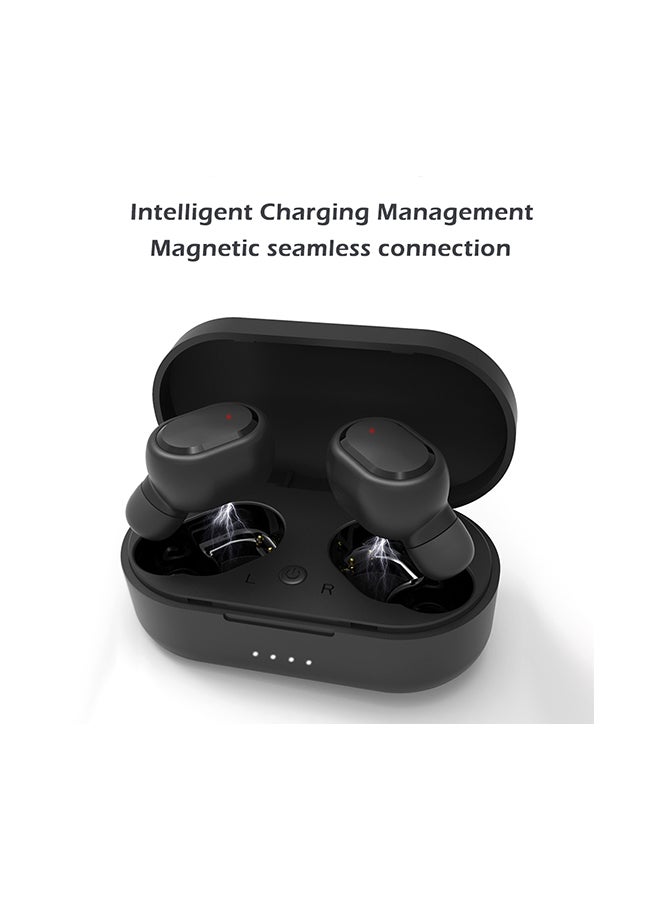 Wireless On-Ear Headphones With Mic And Charging Case Black