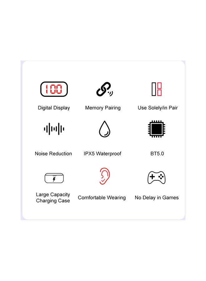 Wireless Bluetooth Earphones With Charging Box And Mic White