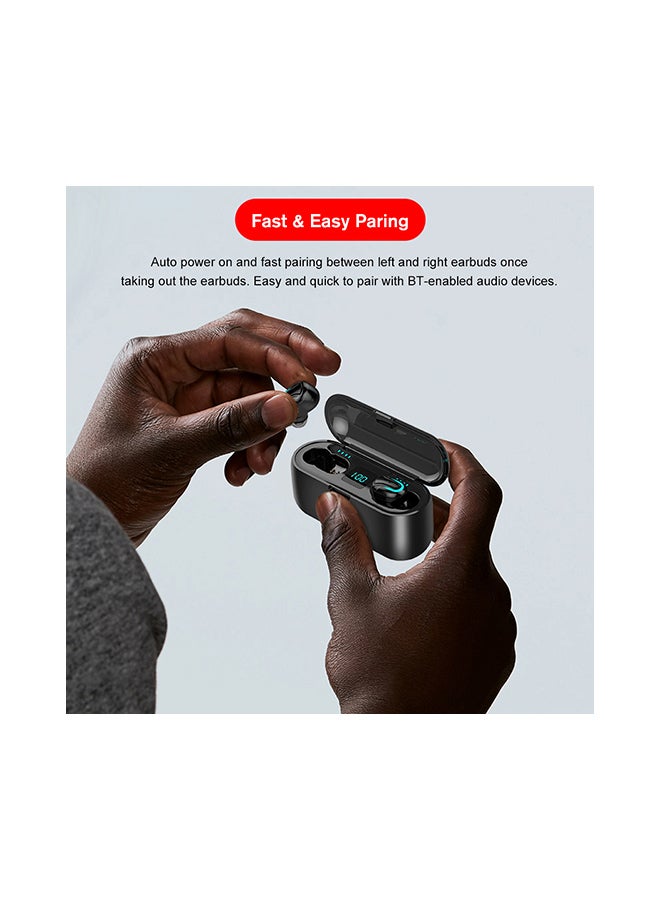 Wireless Bluetooth Earphones With Charging Box And Mic White
