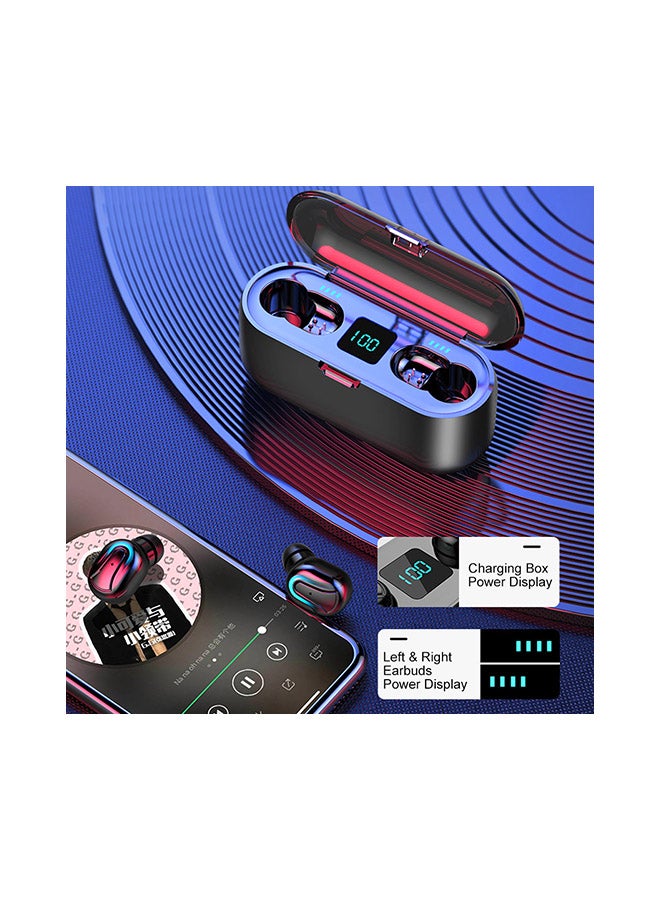 Wireless Bluetooth Earphones With Charging Box And Mic Black