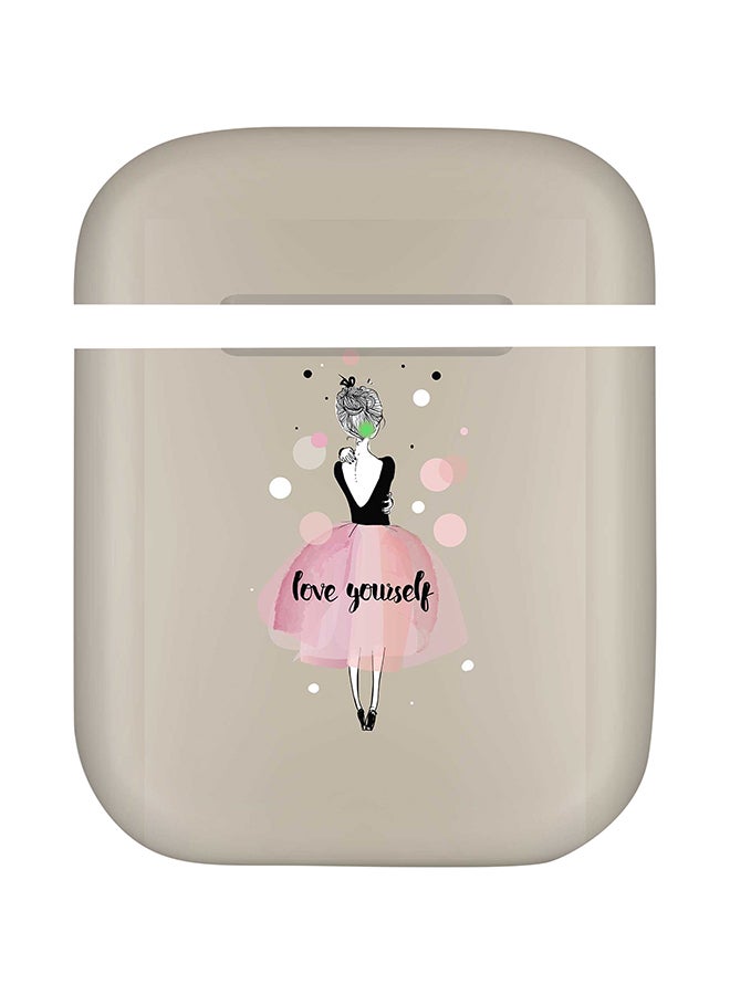 StylePods Love Yourself Case Cover For Apple AirPods Generation 1/2 Grey/Pink