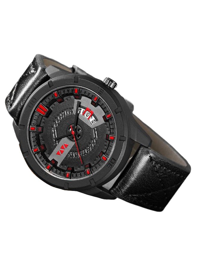 Men's Leather Round Analog Watch 537 - Image 1
