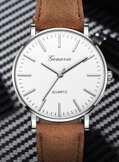 Geneva men Leather Brief Style Analog Watch 1187  - Image 2