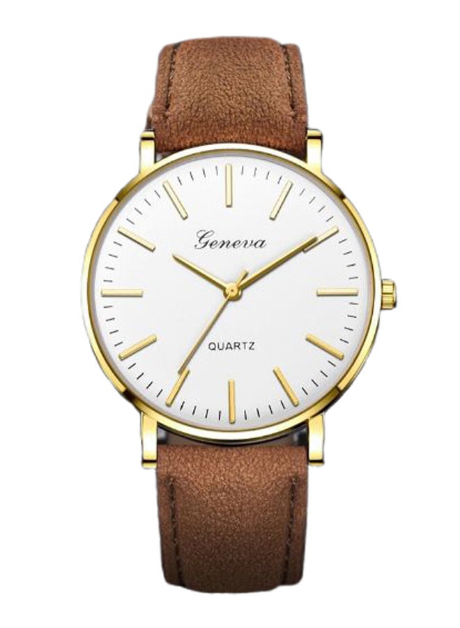 Geneva Men's Leather Brief Style Analog Watch 1185 - Image 1