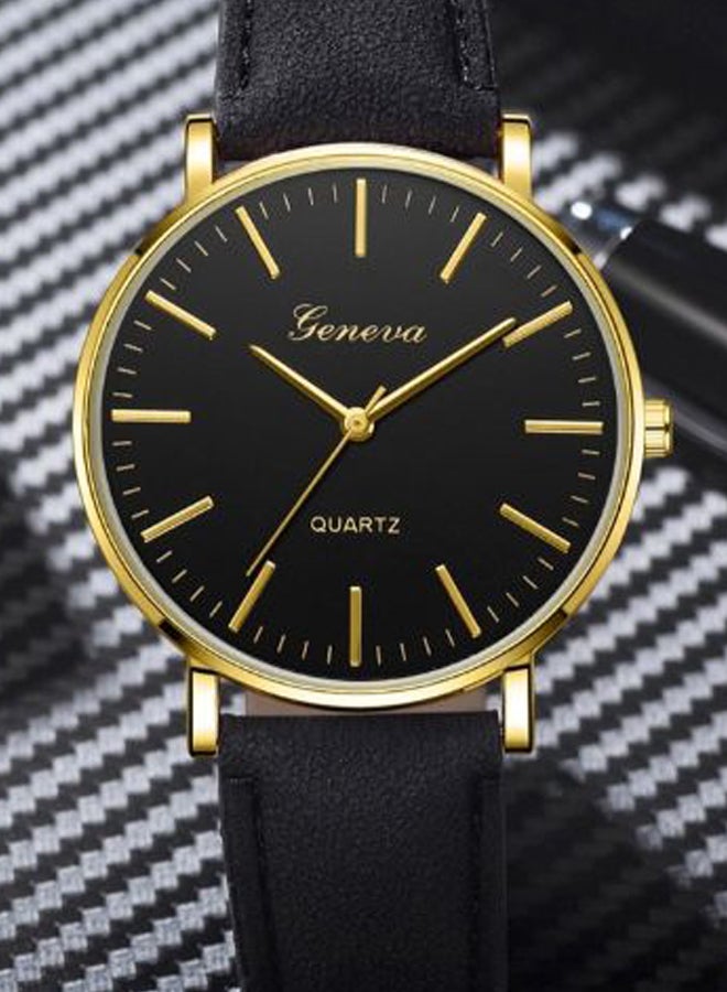 Geneva Men's Leather Brief Style Analog Watch 936 - Image 2