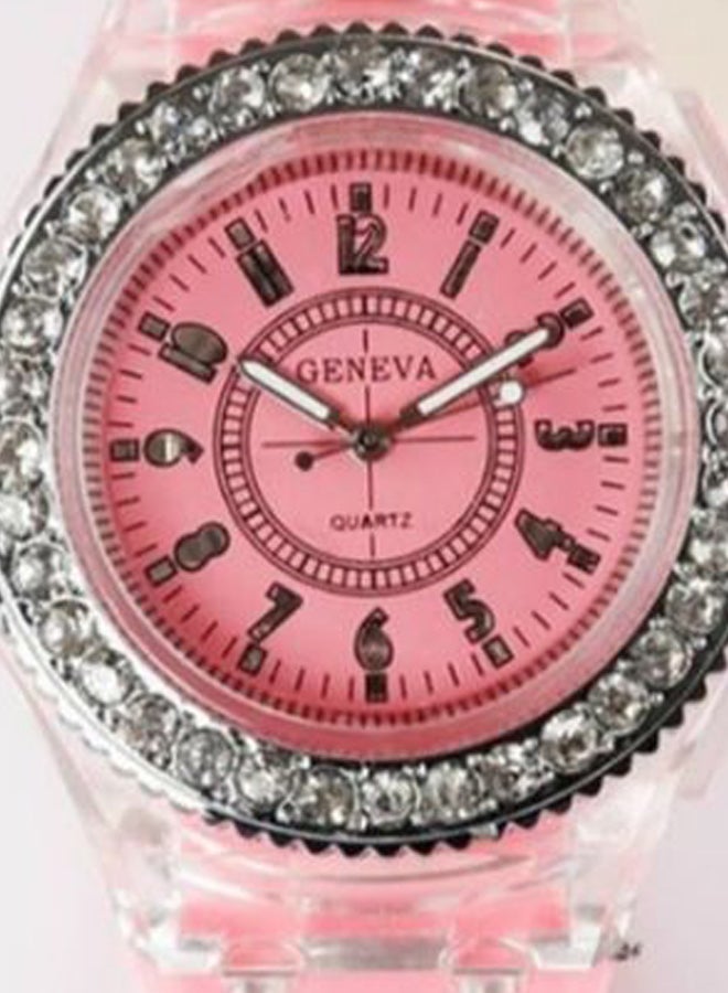 جنيفا ساعة يد بعقارب وسوار من السيلكون وقرص مستدير طراز 2542 women - Image 2