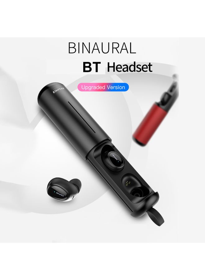 Awei T5 Mini Bluetooth In-Ear Stereo Earphones With Charging Case Black - Image 3