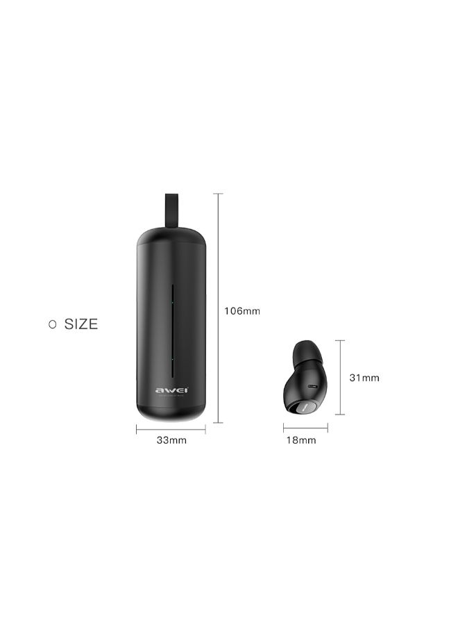 Awei T5 Mini Bluetooth In-Ear Stereo Earphones With Charging Case Black - Image 2