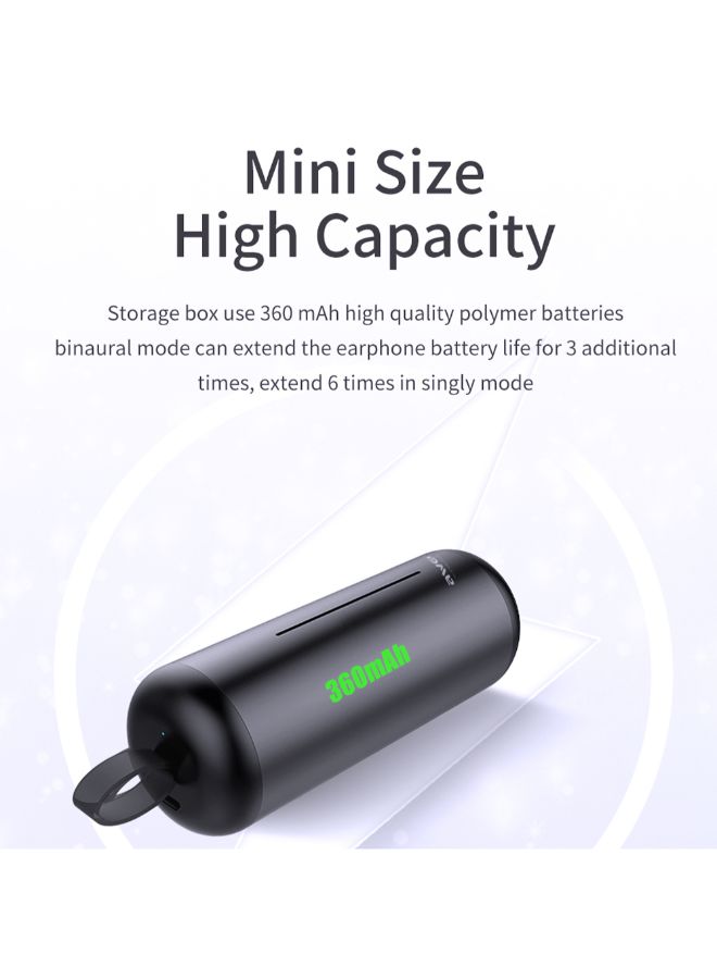 Awei T5 Mini Bluetooth In-Ear Stereo Earphones With Charging Case Black - Image 4