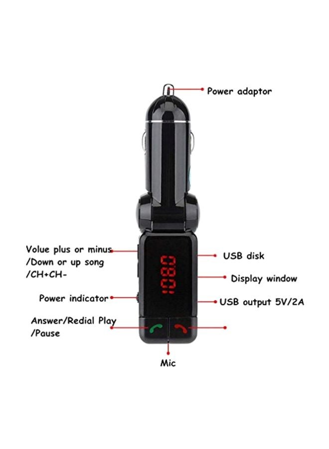 إلسي جهاز إرسال FM للسيارة يعمل بتقنية البلوتوث مع منفذي شحن USB B01CN8X67A أسود - Image 4