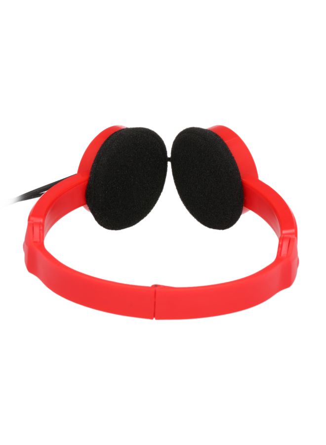 Kubite T-111 Wired Over-Ear Foldable Headphones With Mic Red - Image 4