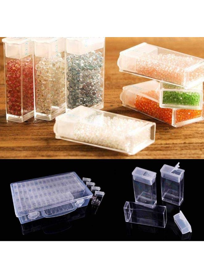 64-Slot Plastic Jewelry Drill Acrylic Storage Box Clear  - Image 3