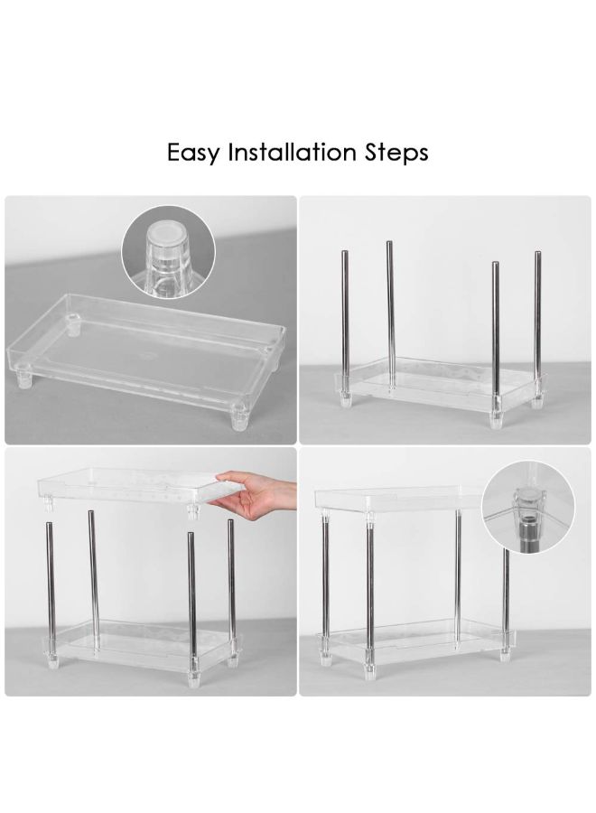 Generic 2-Tier Cosmetic Organizer Tray Storage Shelf Caddy Stand Clear  - Image 2