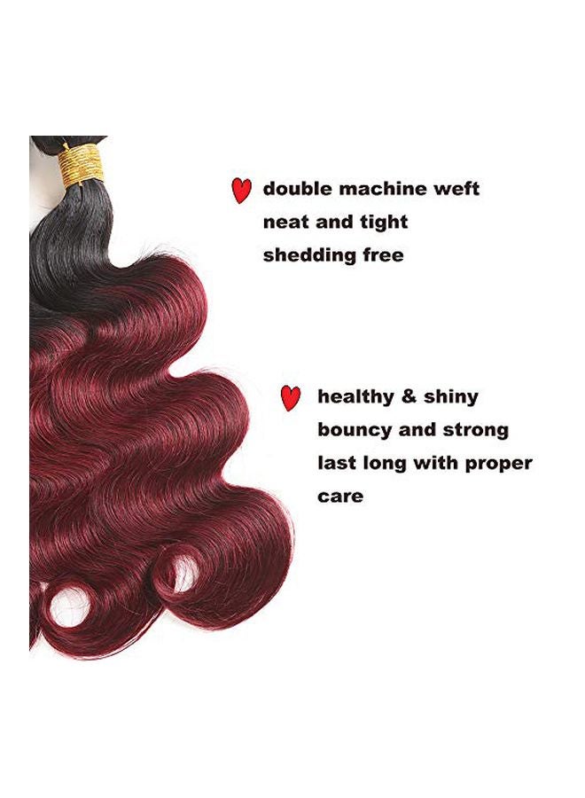 Feelgrace 4-Piece Wavy Hair Extension Set With Closure Red - Image 2