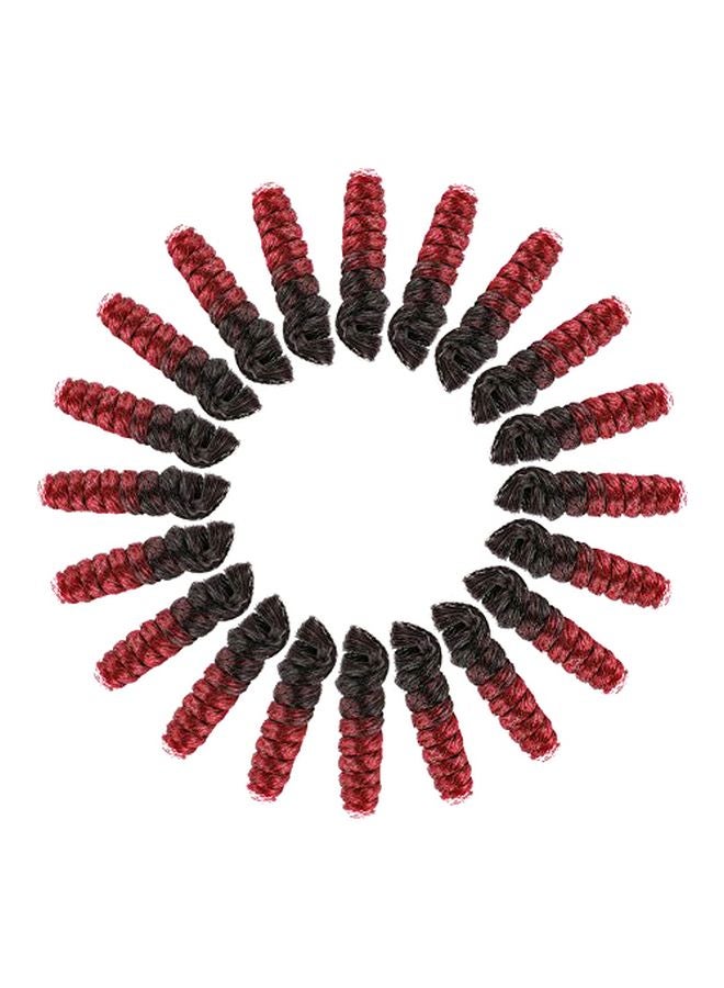 Queentas 3-Piece Crochet Braiding Hair Extension Set Natural Black/Red 10inch - Image 1