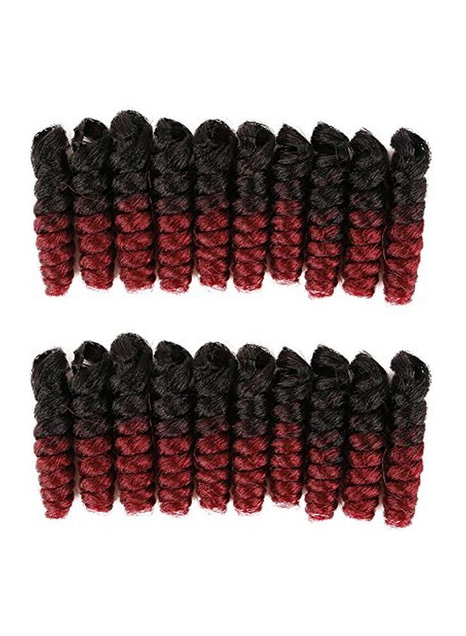 Queentas 3-Piece Crochet Braiding Hair Extension Set Natural Black/Red 10inch - Image 2