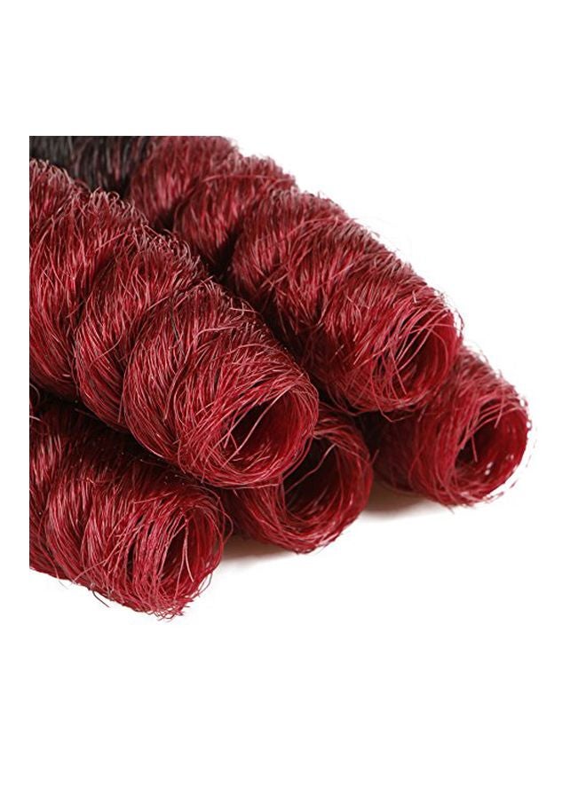 Queentas 3-Piece Crochet Braiding Hair Extension Set Natural Black/Red 10inch - Image 3