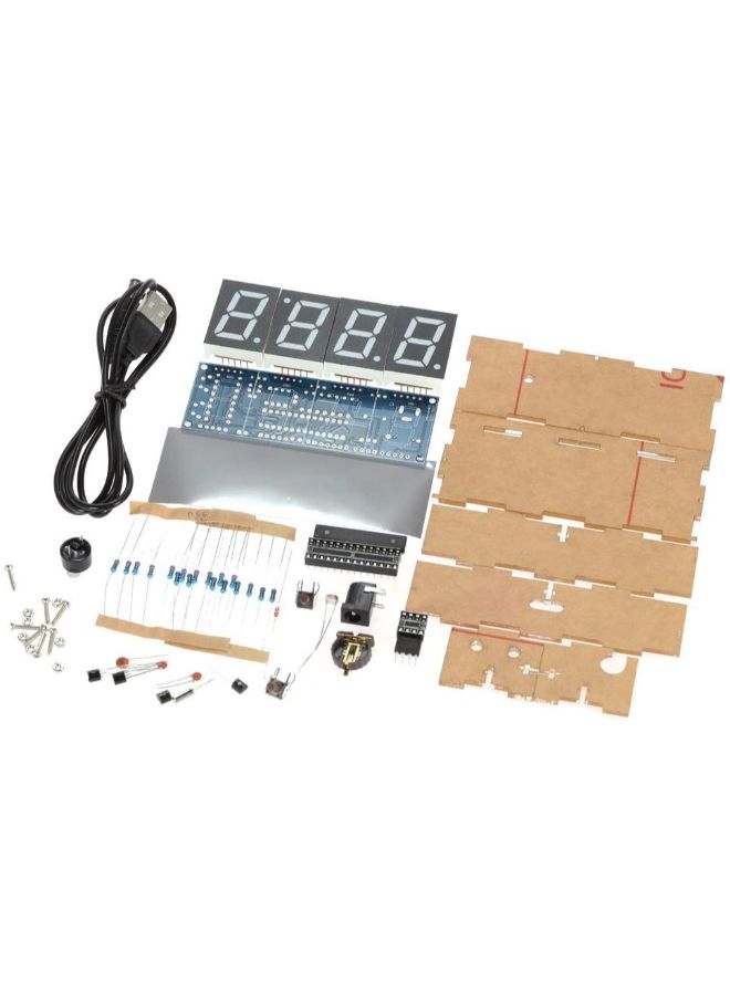 4-Digit Digital LED Clock Kit White 12.50x4.00x8.50centimeter  - Image 3