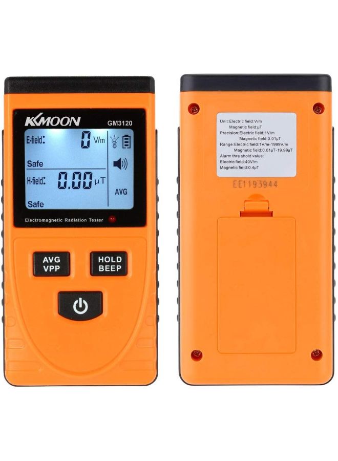كيه كيه مون جهاز كشف وقياس الإشعاع الكهرومغناطيسي بشاشة LCD رقمية برتقالي وأسود 17.50x5.30x12.00سم  - Image 3