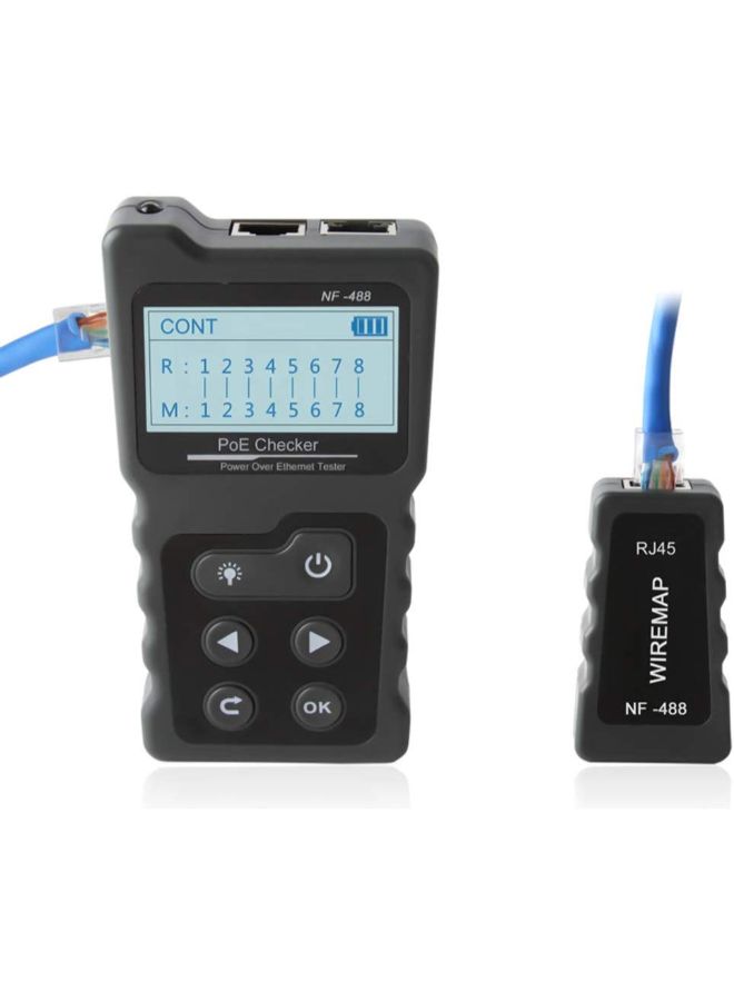 جهاز اختبار التيار والجهد بشاشة LCD مع جهاز اختبار لكابل الشبكة رمادي 22.50x4.00x11.00Ø³Ù†ØªÙŠÙ…ØªØ±  - Image 3