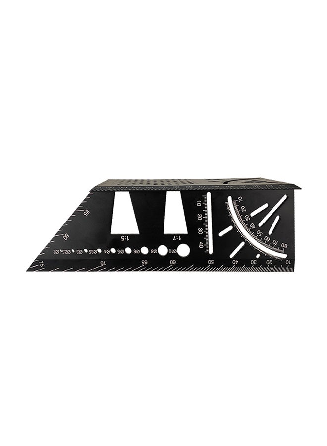 Generic - Portable Multi-Function T-Type Tridimensional Carpenter's Angle Ruler Black - Image 1