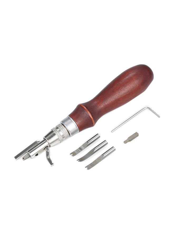 5-In-1 Leather Stitching Tool Set Brown 5.2inch - Image 1