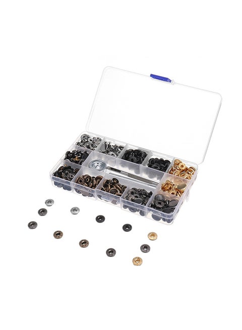 4-In-1 Cloth Button Setting Tool Kit Multicolour 17.50x2.20x9.80cm
