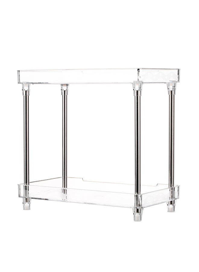 Generic 2-Tier Cosmetic Organizer Tray Storage Shelf Caddy Stand Clear  - Image 1