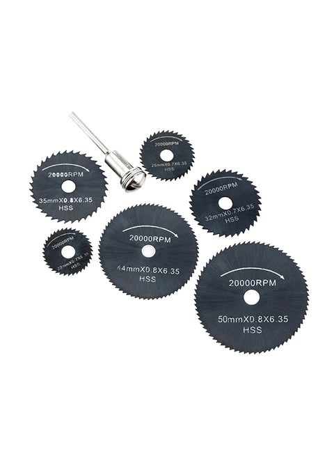 6-Piece Circular Rotary Blade Wheel Discs Tools Kit Black 12.00x1.50x6.50cm
