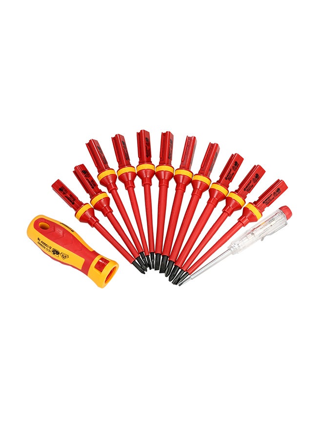 NESCH 13-Piece Changeable Insulated Screwdriver Set Red - Image 1