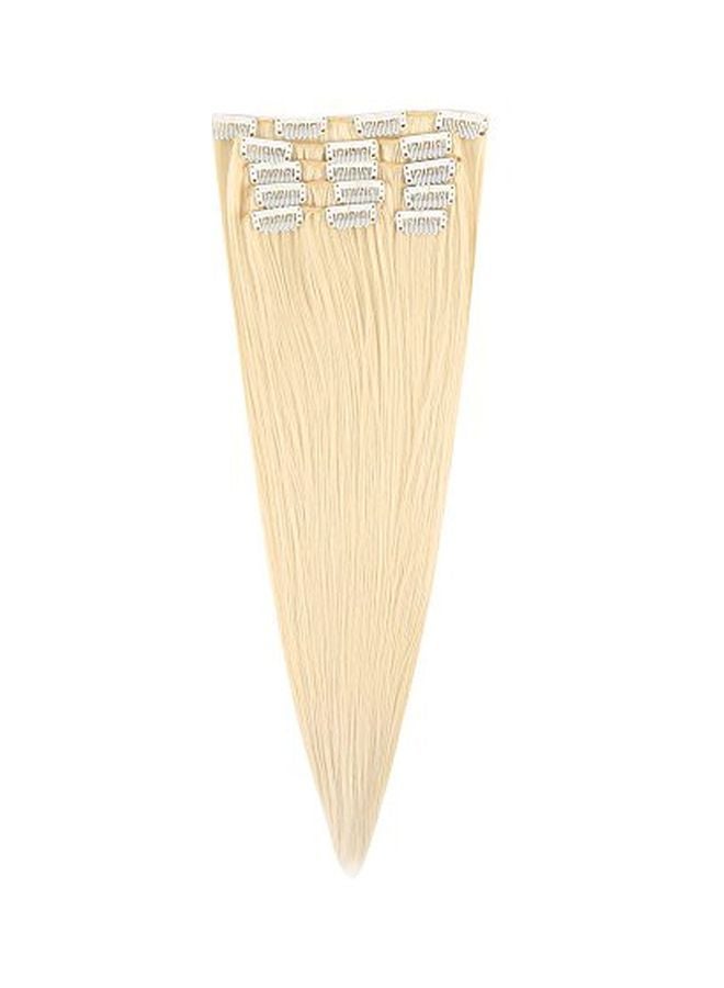 SYXLCYGG 7-Piece Clip-In Synthetic Hair Extension Beige