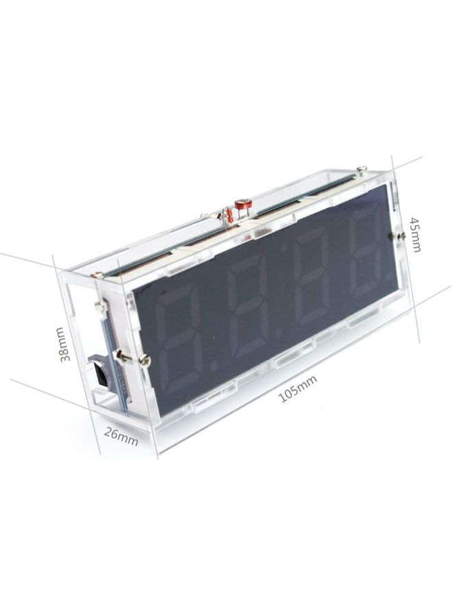 4-Digit Digital LED Clock Kit White 12.50x4.00x8.50centimeter  - Image 2