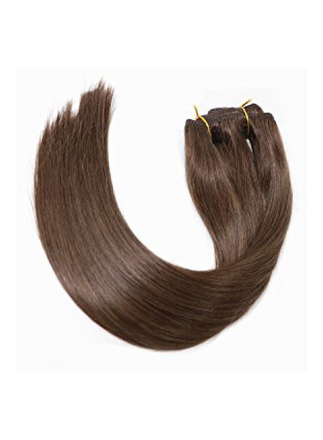 Licoville - 7-Piece Long Straight Clip In Hair Extensions 4 Medium Brown 22inch - Image 1