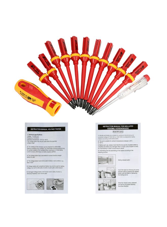 NESCH 13-Piece Changeable Insulated Screwdriver Set Red - Image 3