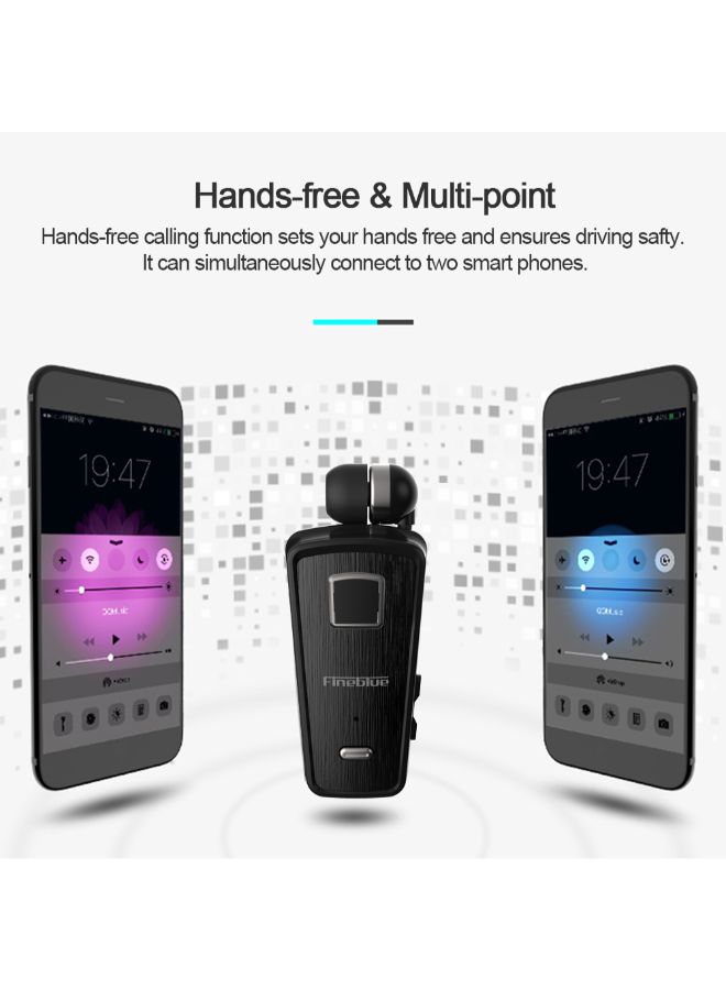 Fineblue - F980 Clip-On Bluetooth In-Ear Headphones With Mic Black - Image 1