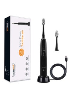 Mornwell Sonic Electric Whitening Toothbrush With Replacement Heads Black  - Image 1