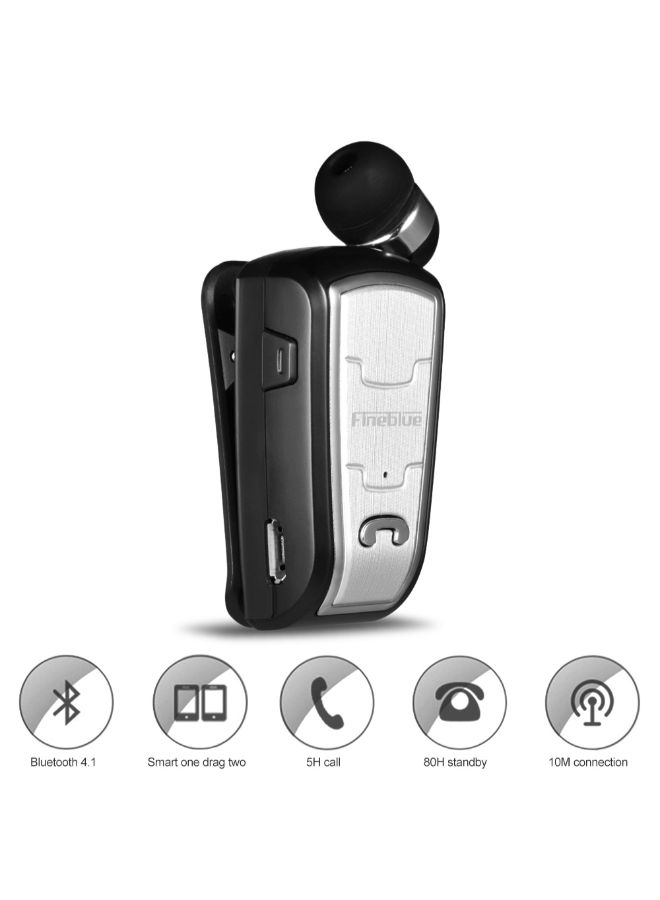 Fineblue - Wireless Clip-On In-Ear Stereo Headphones With Microphone Black - Image 1