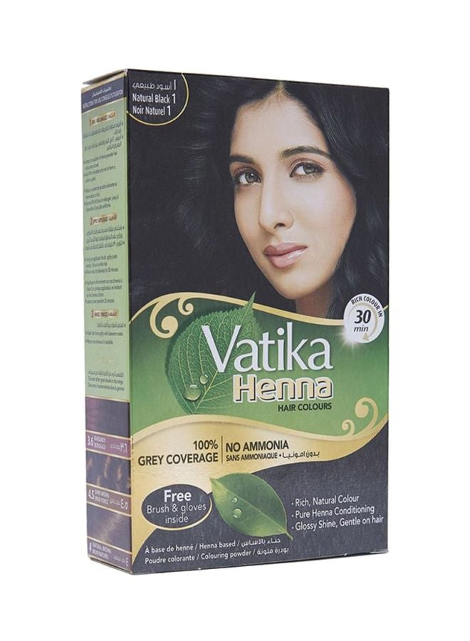 دابر حناء فاتيكا لصبغ الشعر مع فرشاة وقفازات أسود طبيعي 60جرام