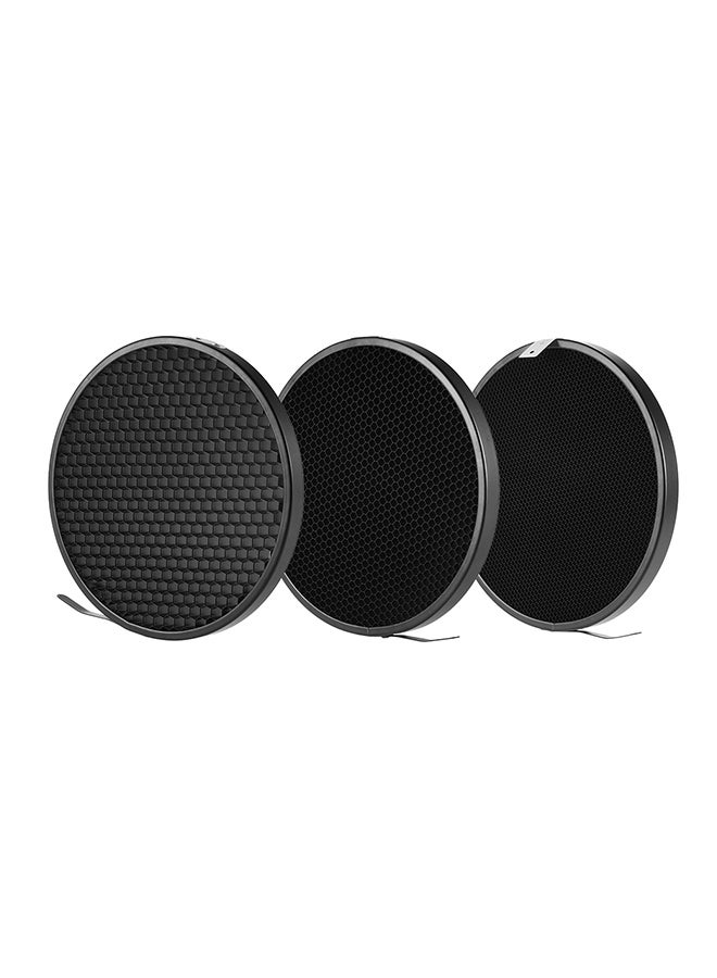 Generic Standard Reflector Diffuser Lamp Shade Dish With Honeycomb Grid 7inch Black  - Image 3