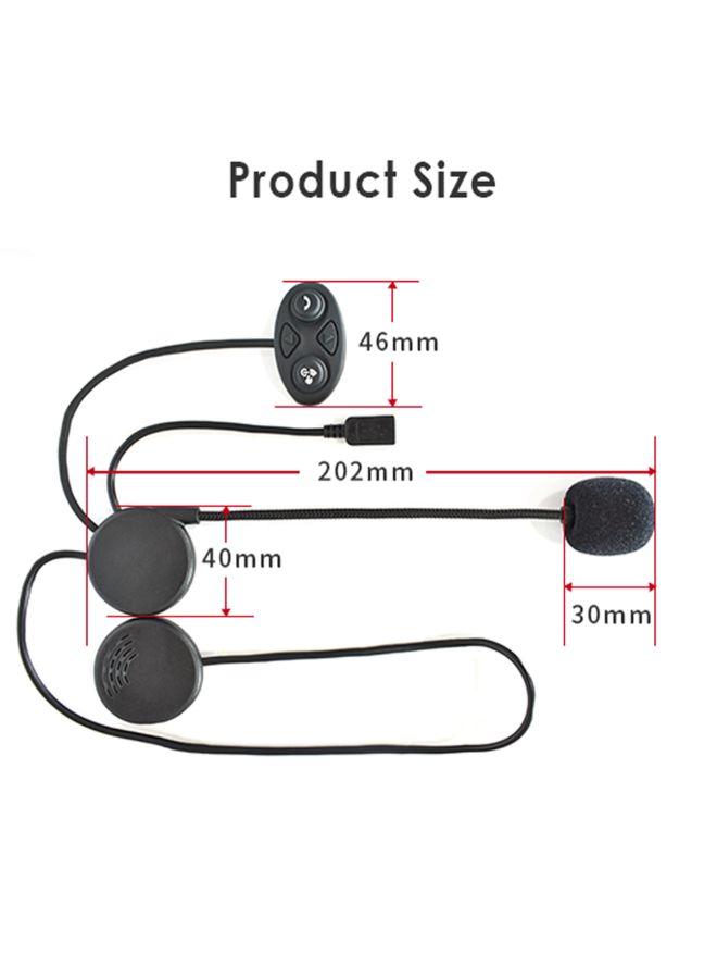 Wireless Motorcycle Helmet Headphone With Mic Black - Image 3