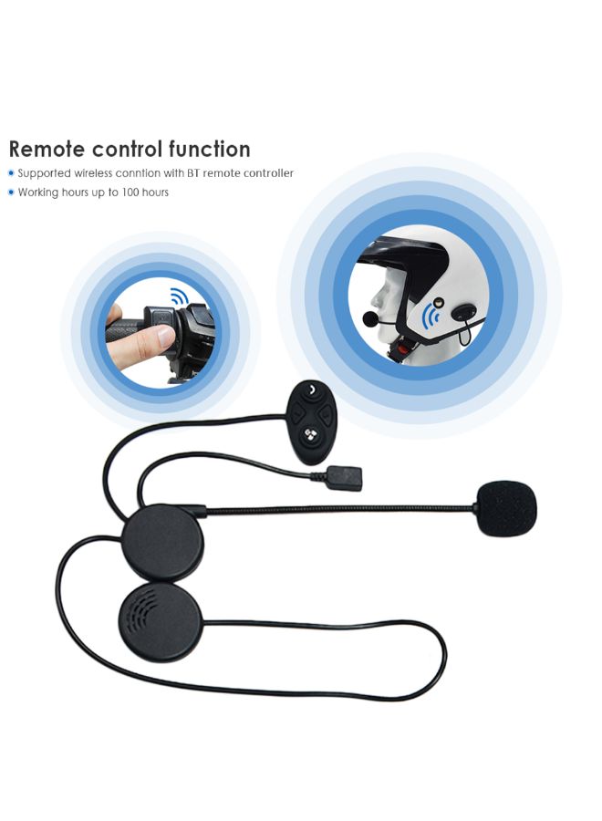 Wireless Motorcycle Helmet Headphone With Mic Black - Image 4