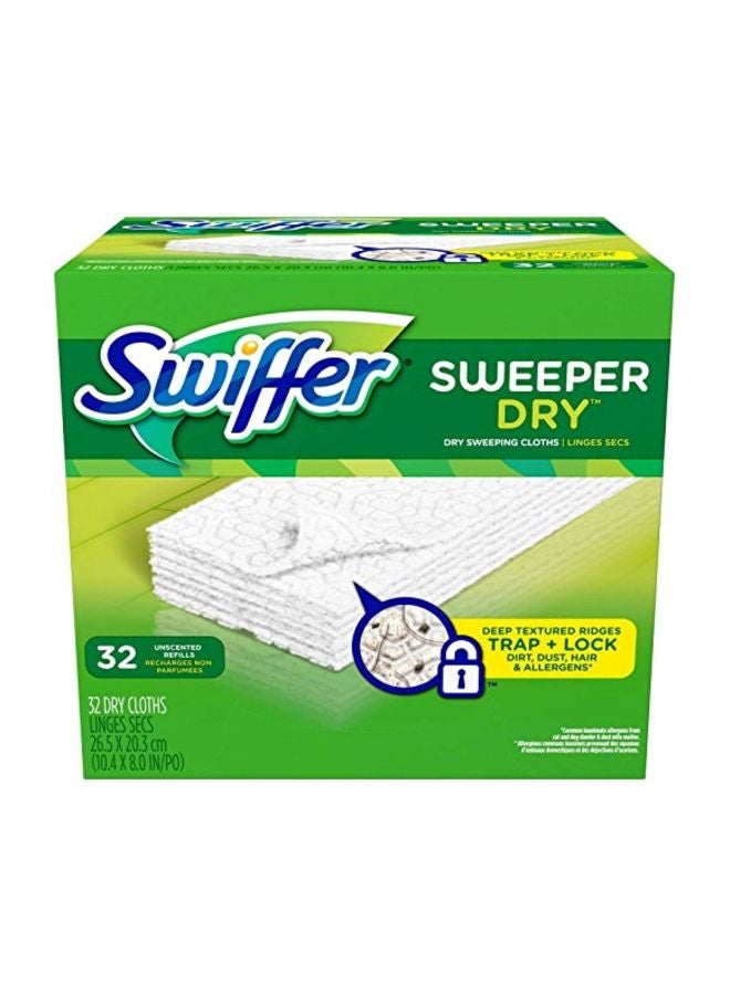 طقم مكون من 32 قطعة قماش سويبر للمسح الجاف أبيض 6.3x6x4.6بوصة - Image 1